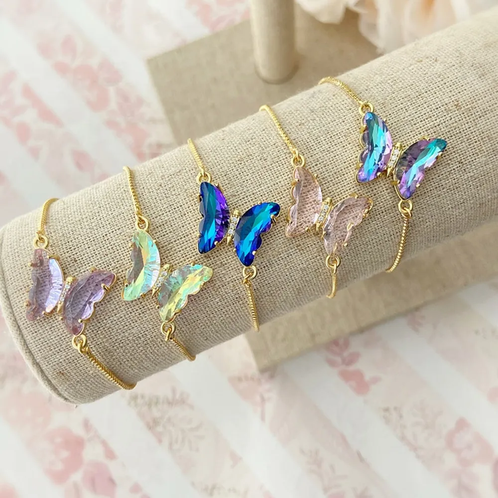 Colorful Crystal Butterfly Bracelet