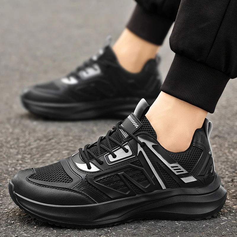 Men's Fashionable Casual Sports Running Shoes, Upper Breathable Mesh Fabric, Non-Slip Pu Soles, Low-Cut Laces, Suitable for Leisure, Running and Outdoor Activities, Suitable for All Seasons