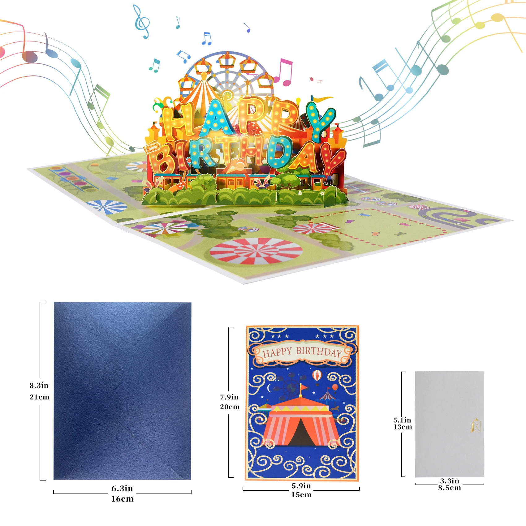Biglietto Di Compleanno Musicale Pop-Up 3D Con Luci Per Ragazze: Suona Il Pianoforte! - 2