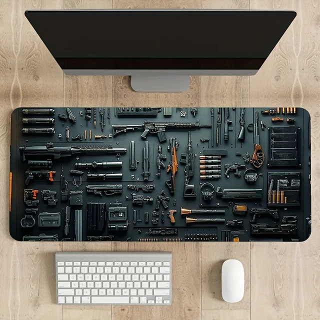 Gun parts assembly Large Mouse Pad XXL Desk Mat Non-Slip Rubber Base Gaming Keyboard and Mouse Stitched Edges for Home and game 6