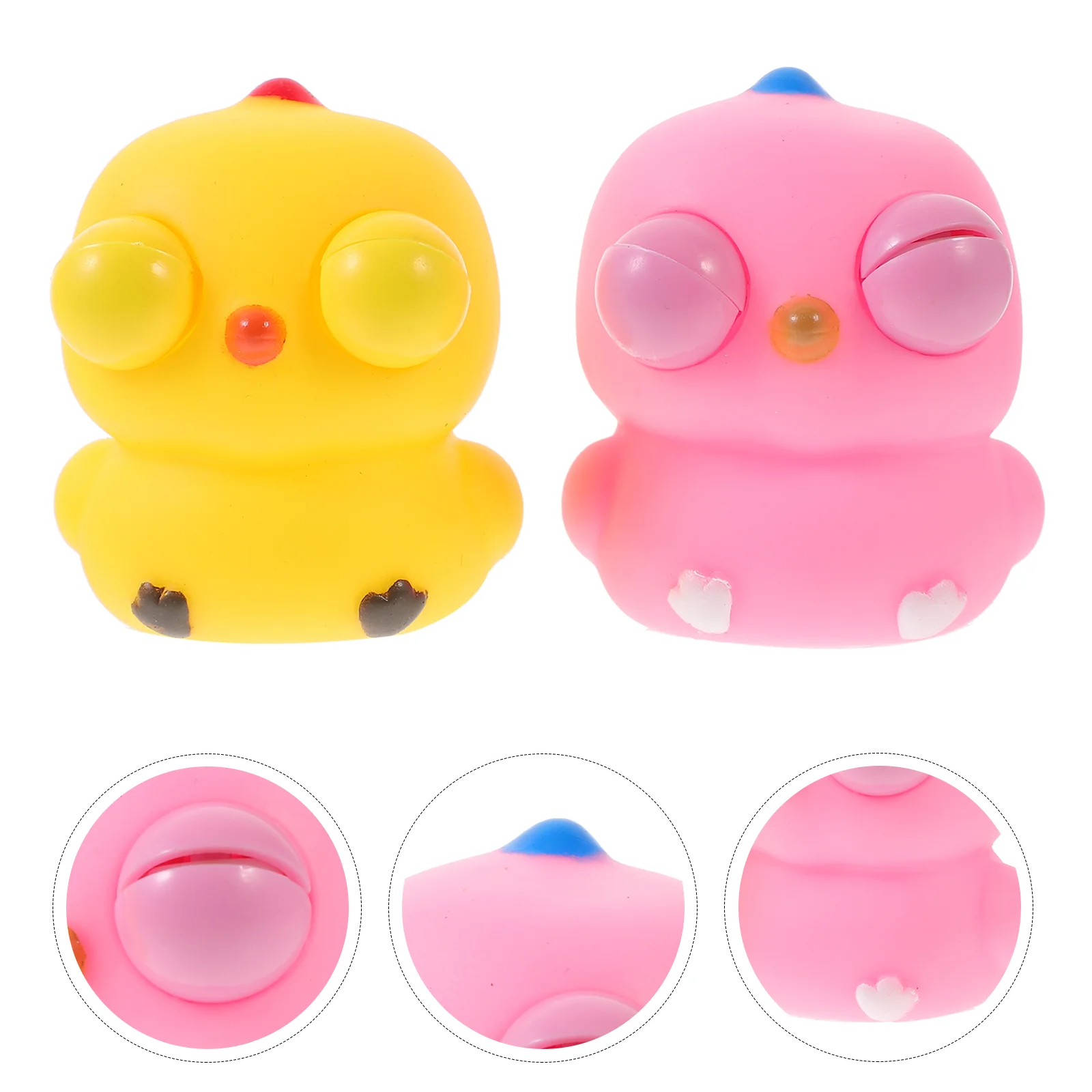 

2 Pcs Eye Popping Squeeze Toys for Toddlers Pinch Music Cartoon Sensory Soft Rubber Funny Stress Decompression Office Kids