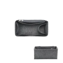 Luxurious Felt Cloth Handbag Organizer for Women - Travel - Ready Portable Cosmetic Insert Bag (Darkgray for 25)