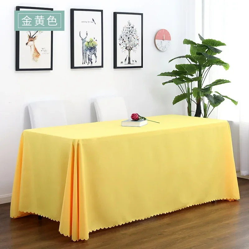 Banquet Table Cover Wedding Cloth Square Rectangle Polyester Linen Hotel Decoration Birthday Party Durable
