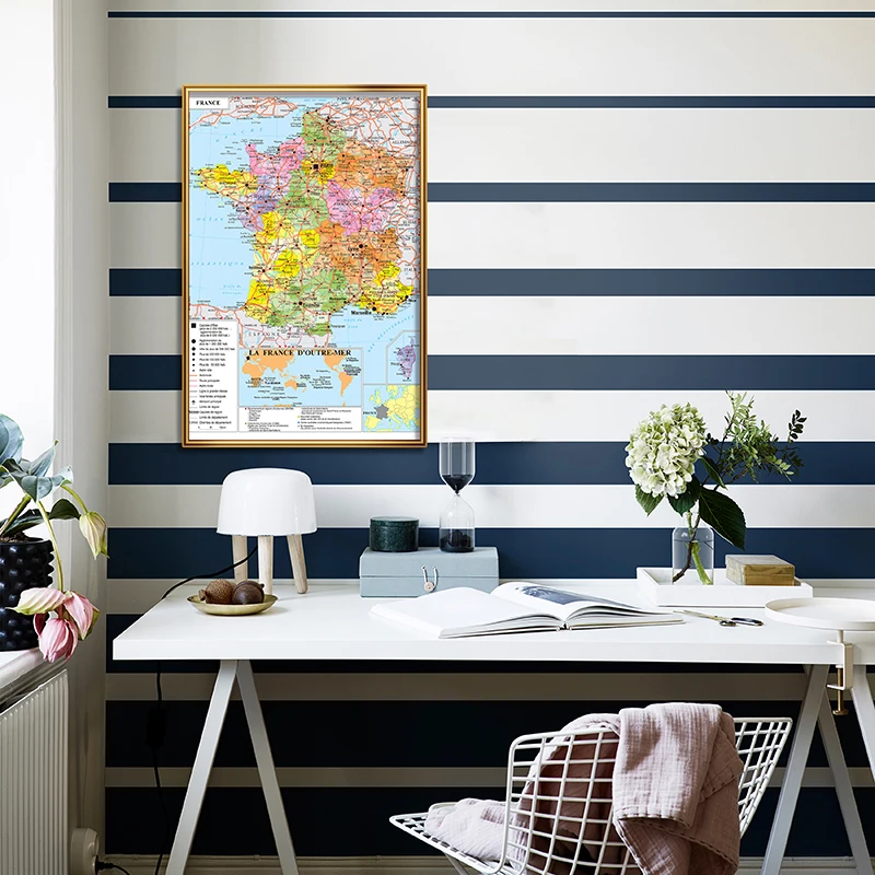 A2 42x59cm French Language Traffic Map of France Poster Large Art Wall Decor School Classroom Wall Decoration Supplies