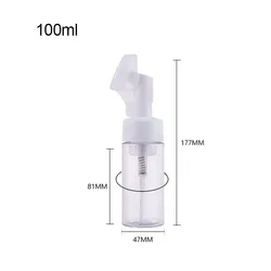 Portable Silicone Brush Foaming Facial Cleanser Bottle (Clear 100ML)