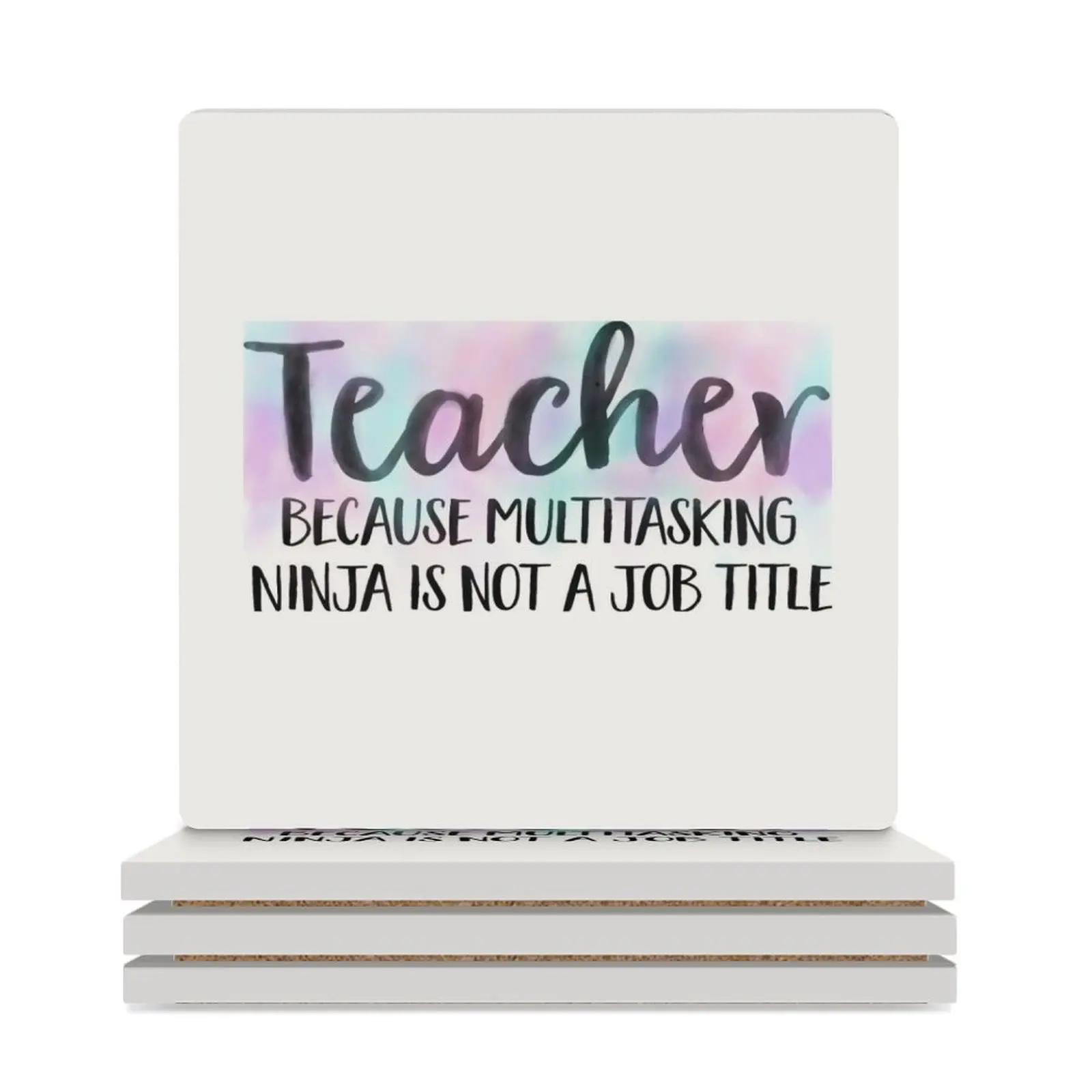 

Ninja Teacher Sticker Ceramic Coasters (Square) for drinks set for drinks aesthetic Cup for tea tea cup holders Coasters