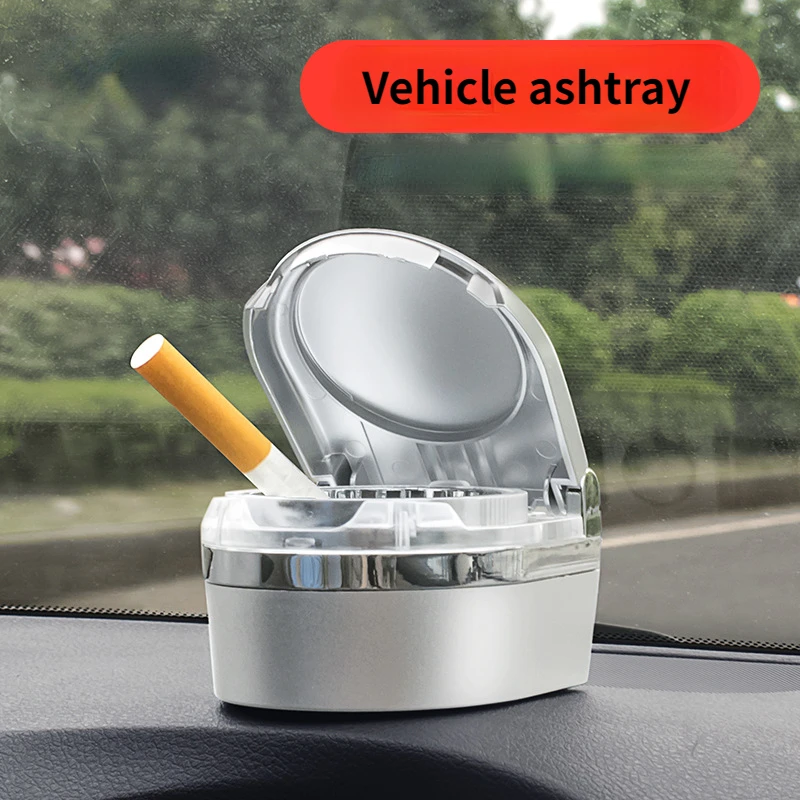 

Portable Ashtray with Cover Multi-function Car LED Light Ashtray Metal Material Three Colors Optional