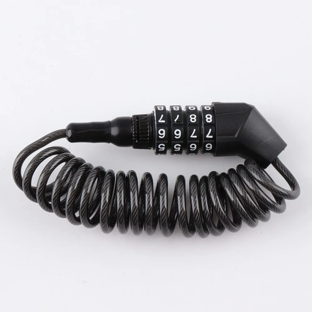 ล็อคจักรยานกันน้ํารหัสผ่าน 4 หลักสายเคเบิลรวมกันป้องกันการโจรกรรมล็อคจักรยานสายเหล็กล็อคโซ่จักรยาน 1