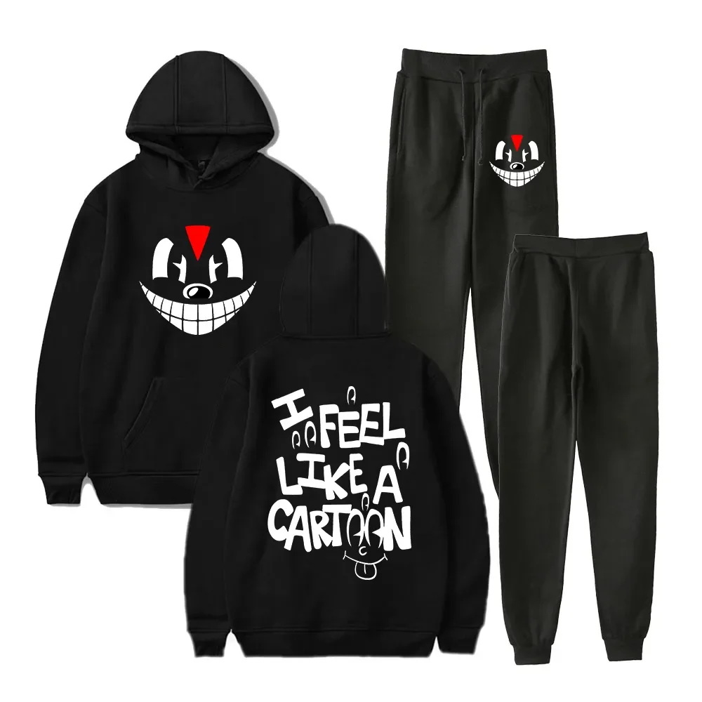 

Rapper Lil Darkie Merch 2 Pieces Sets Tracksuit Men Hooded Sweatshirt+pants Sportwear Suit Ropa Hombre Casual Men Clothes