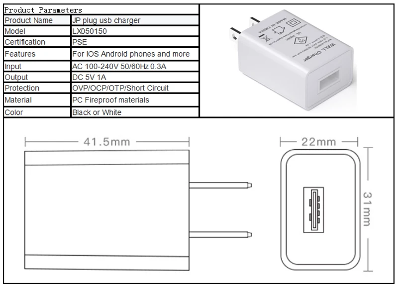 US EU  Adapter 5V 1A 2A 3A Fast Charging Conversion Plug USB Wall Charger Phone Charging Travel In USA Japan Thailand Colombia usb c 61w