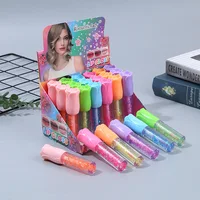 24Pcs Rose Flower Lip Gloss Color Change Natural Moisturizing Lip Gloss  Girls Lip Oil Kawaii Lips Makeup Wholesale 1