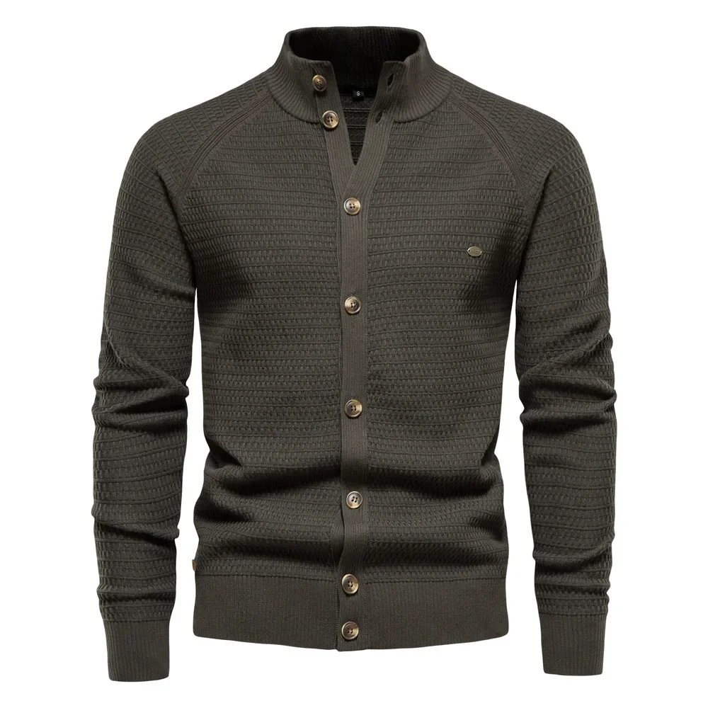 Men's Clothing Cardigan Sweaters Knitted Mens Cardigan Cotton High Quality Button Neck Sweater for Men New Winter Cardigans Men
