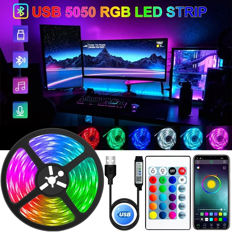 

Rgb Light with TV Atmosphere Light with USB TV Background Light Living Room Led Colorful Color Changing Atmosphere Light.