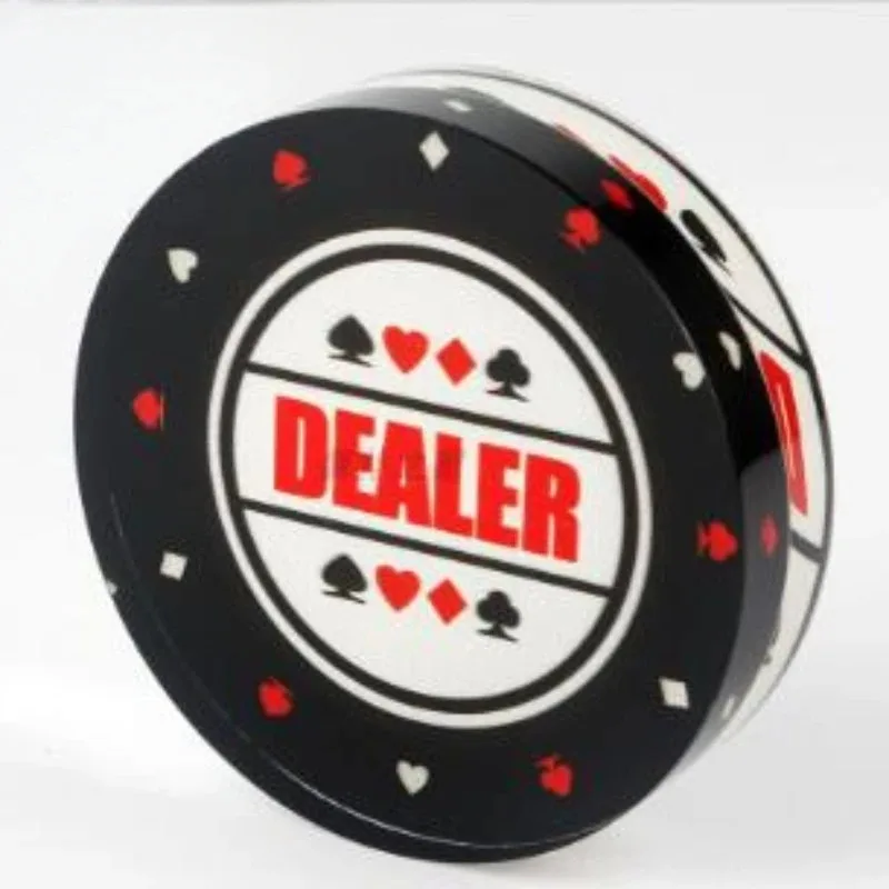 Texas Poker Chip Acrylic Crystal Exquisite Circular DEALER Premium Button Code Entertainment Game Board Table Casino Accessories