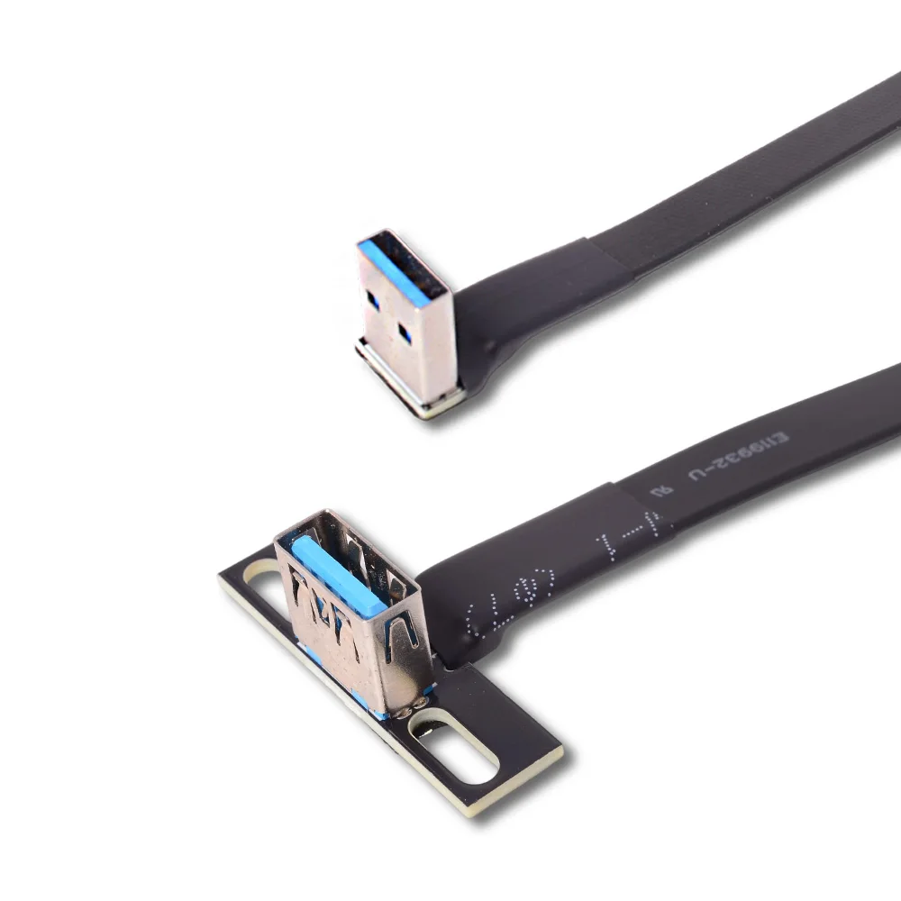 ADT 3-300CM USB 3.0 남성-여성 소프트 FPV FPC 플랫 리본 연장 케이블 타입 A 여성-USB A 남성 연장기 이중 90도 각도