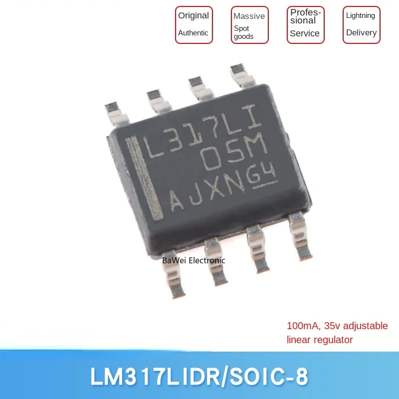 

Original LM317LIDR SOIC-8 adjustable linear regulator chip IC (5PCS)