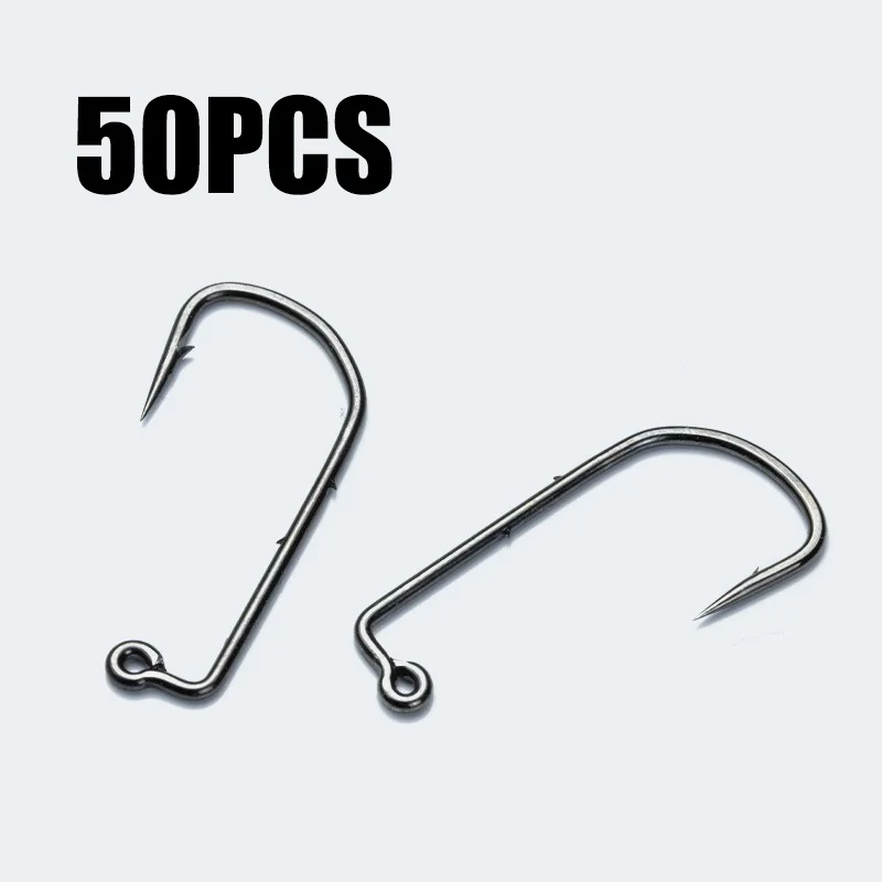 50 Stück 90-Grad-Jig-Fliegenhaken Größe 4 # 2 # 1 # 1/0 # 2/0 # Binden Sie starke Draht Salzwasser Süßwasser Angelhaken Aberdeen Jig Fishing