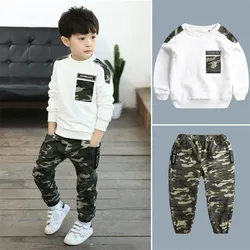Kids Sport Clothing Sets Boys Tracksuit Autumn Camouflage Children Tops Pants 2Pcs Kit Outfit Teenager Boys Camouflage Tracksuit
