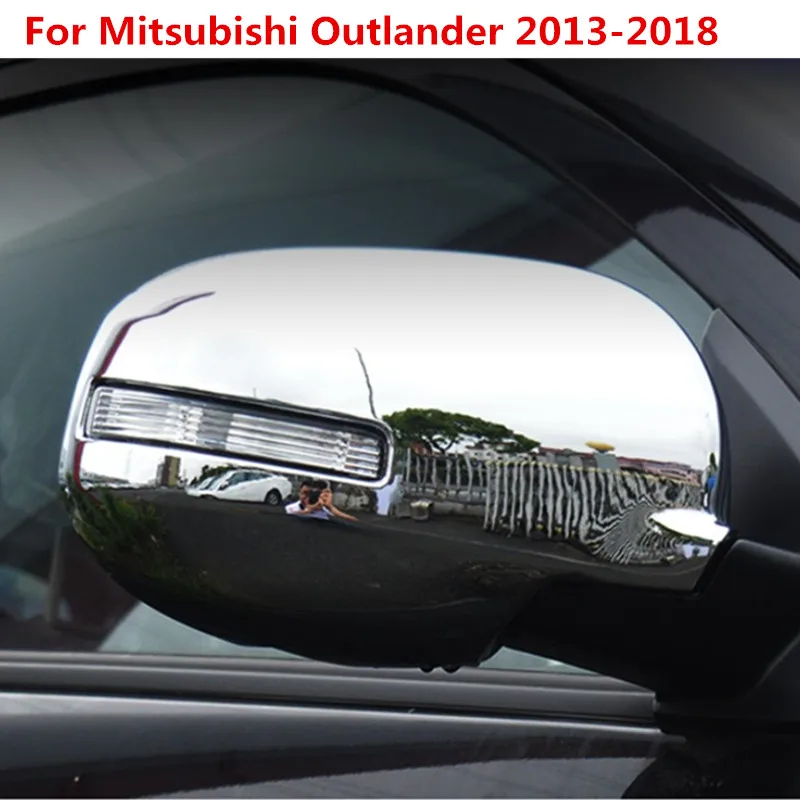 

Высококачественные боковые зеркала заднего вида из хромированного АБС-пластика и углеродного волокна для Mitsubishi Outlander 2013-2018, автомобильный Стайлинг