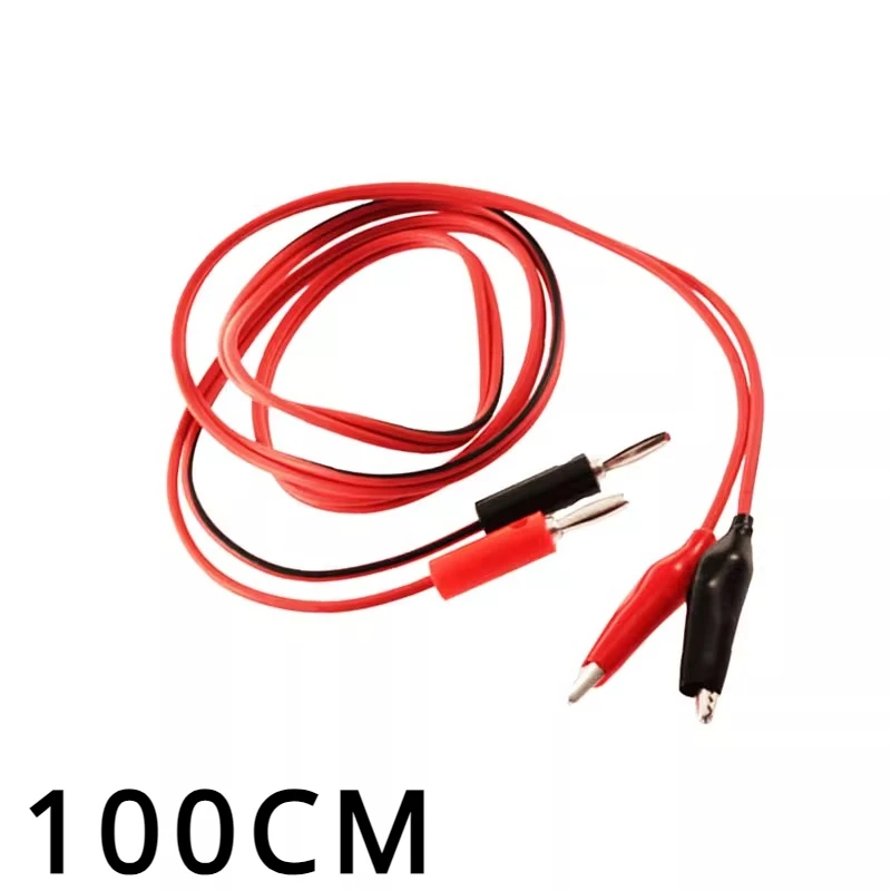 

100 cm Multimeter Probe Electrical Clamp Alligator Testing Cord Lead Clip to Banana Plug Cable Leads Test Accessories