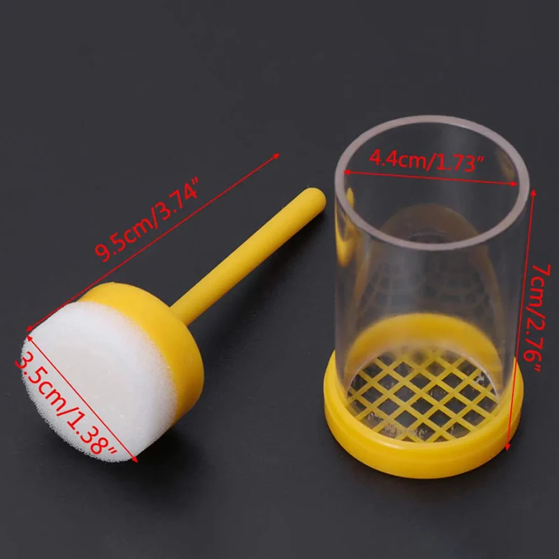1pc Queen Bee Marker Bottle Protect Safety Bee Catcher Yellow Plastic Marker Bottle Plunger Garden Beekeeper Accessories