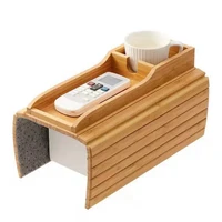 Couch Cup Holder, Couch Drink Holder, Natural Bamboo Sofa Cup Holder Armrest Tray, Portable Couch Arm Tray Table Durable 1
