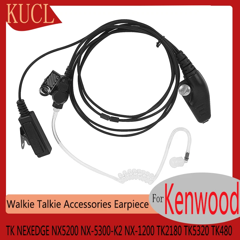 RISENKE-Walkie Talkie Earpiece Headset for Kenwood TK NEXEDGE NX5200 NX5300-K2 NX1200 TK2180 TK5320 TK480