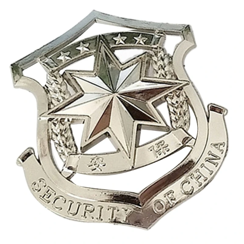 Security Helmets Hat Star Badge Theme Party Dress Up Props Hat Accessory Security Guard Big Decorative Badge