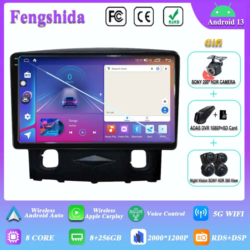 

7862 CPU Android 13 for Ford Kuga 2008-2010 Car DVD Radio Stereo Head Unit GPS Navigation Multimedia Player No 2din QLED WIFI