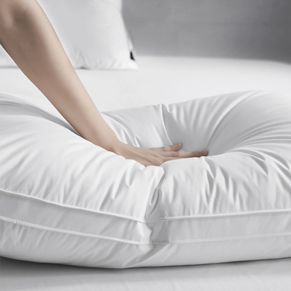 Liv-Esthete 2024 Winter White 100% Goose Down Pillow Gift Down-proof Queen King 100% Cotton Neck Protection Sleep Bed Pillows 6
