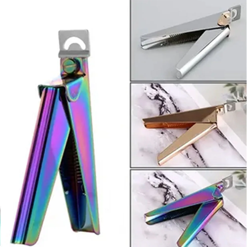 U-Shaped Scissors Colored Titanium French Nail Clippers Acrylic False Nail Cutter Tips Manicure Trimming Tool For Salon Art