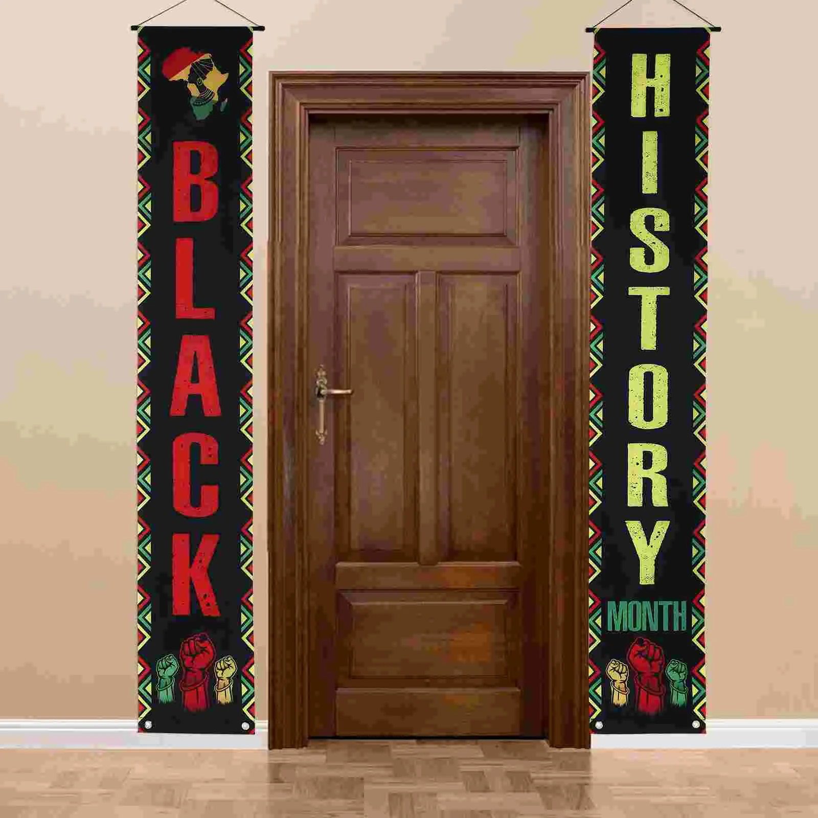 

Juneteenth Couplet Celebration Porch Hanging Banner The Backdrop Decor Black History Month Polyester
