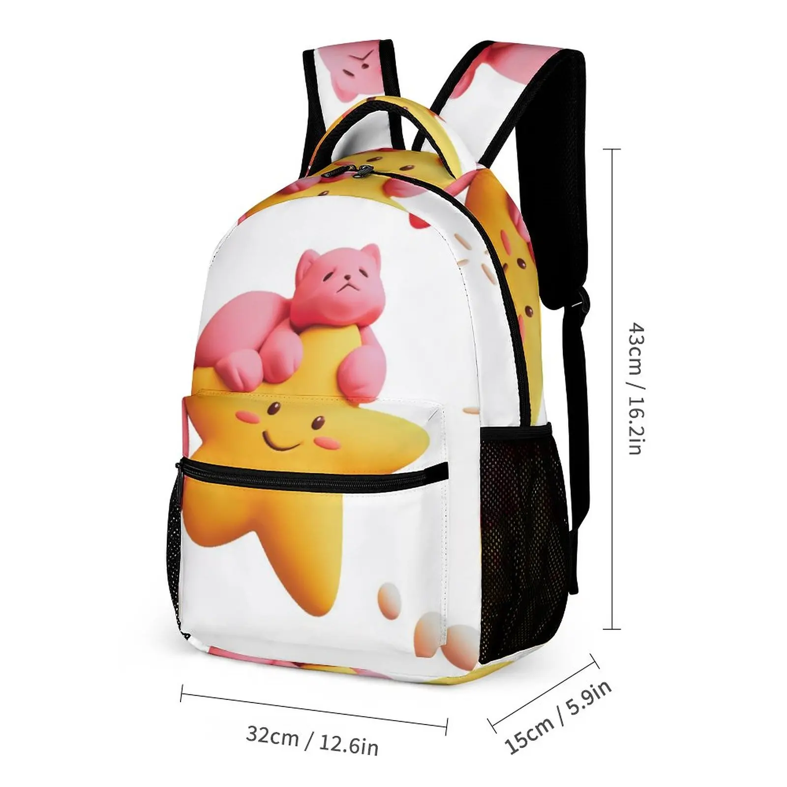 3PCS/Set Kids Fruit Backpack Full Star Pattern  School Bag for Teenager with High-capacity Lunch Mochila 2023