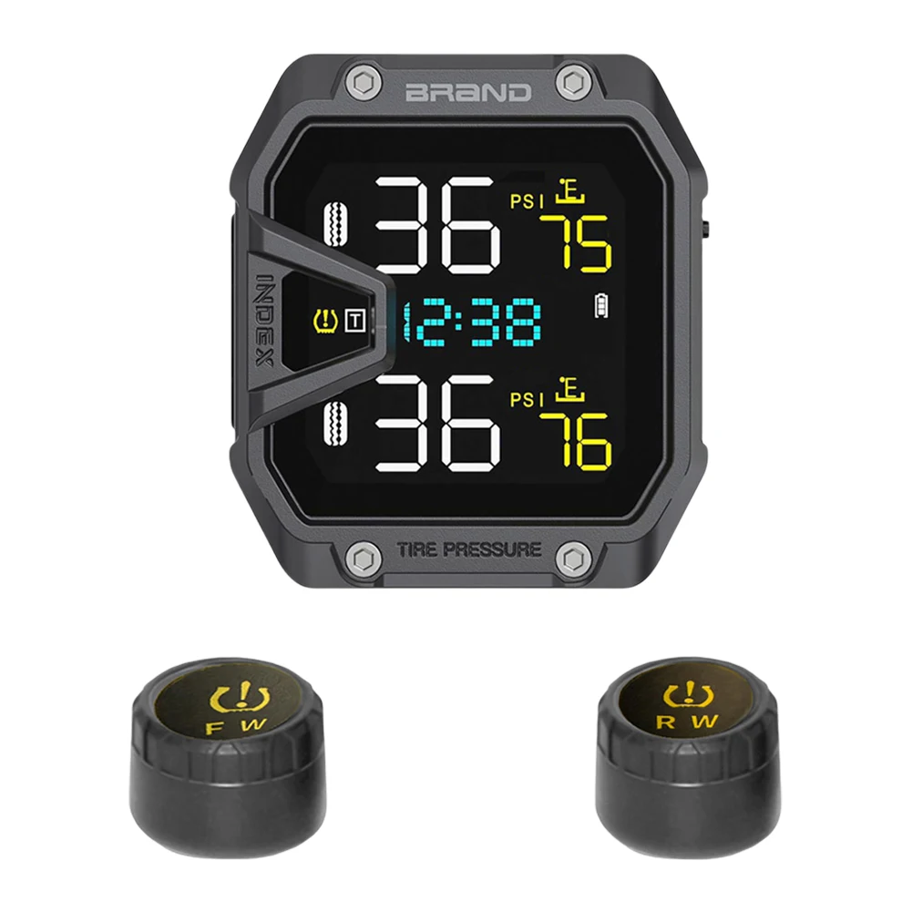 Motorbike Tyre Pressure Temperature Alarm IP65 Waterproof Wireless Tire Pressure Monitoring System for Two Wheeled Motorcycle