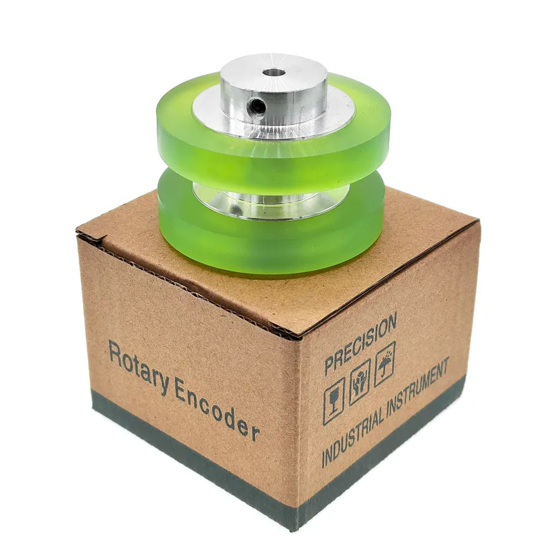 Industrial Encoder Measuring Wheel Shaft hole 6mm Perimeter 200mm Aluminum Polyurethane