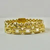 Exquisite Rhinestone Geometric Stainless Steel Bangle Bracelets for Women Gold Plated Charm Bracel 2