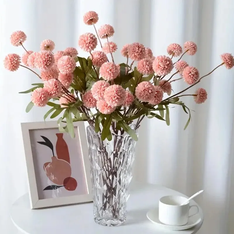 1pc Dandelion Ball Chrysanthemum Artificial Ball Flower Family Garden Party Office Decoration Wedding Bouquet Flower Arrangement
