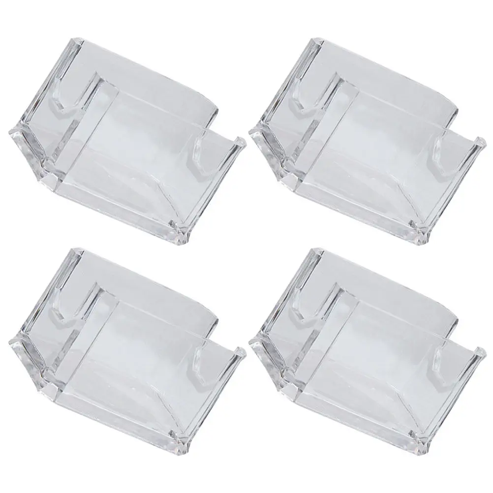 4Pcs 투명 아크릴 명함 홀더 책상용 정리함 수직 카드 디스플레이 보관함 컴팩트 전문 명함 보관함