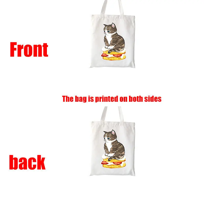 Foldable shopping bag black cat handbag lady shoulder bag lady leisure handbag outdoor beach handbag with free shipping
