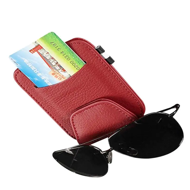 Sun Visor Eyeglasses Holder Car Sun Visor Sunglasses Holders With Buckle Leather