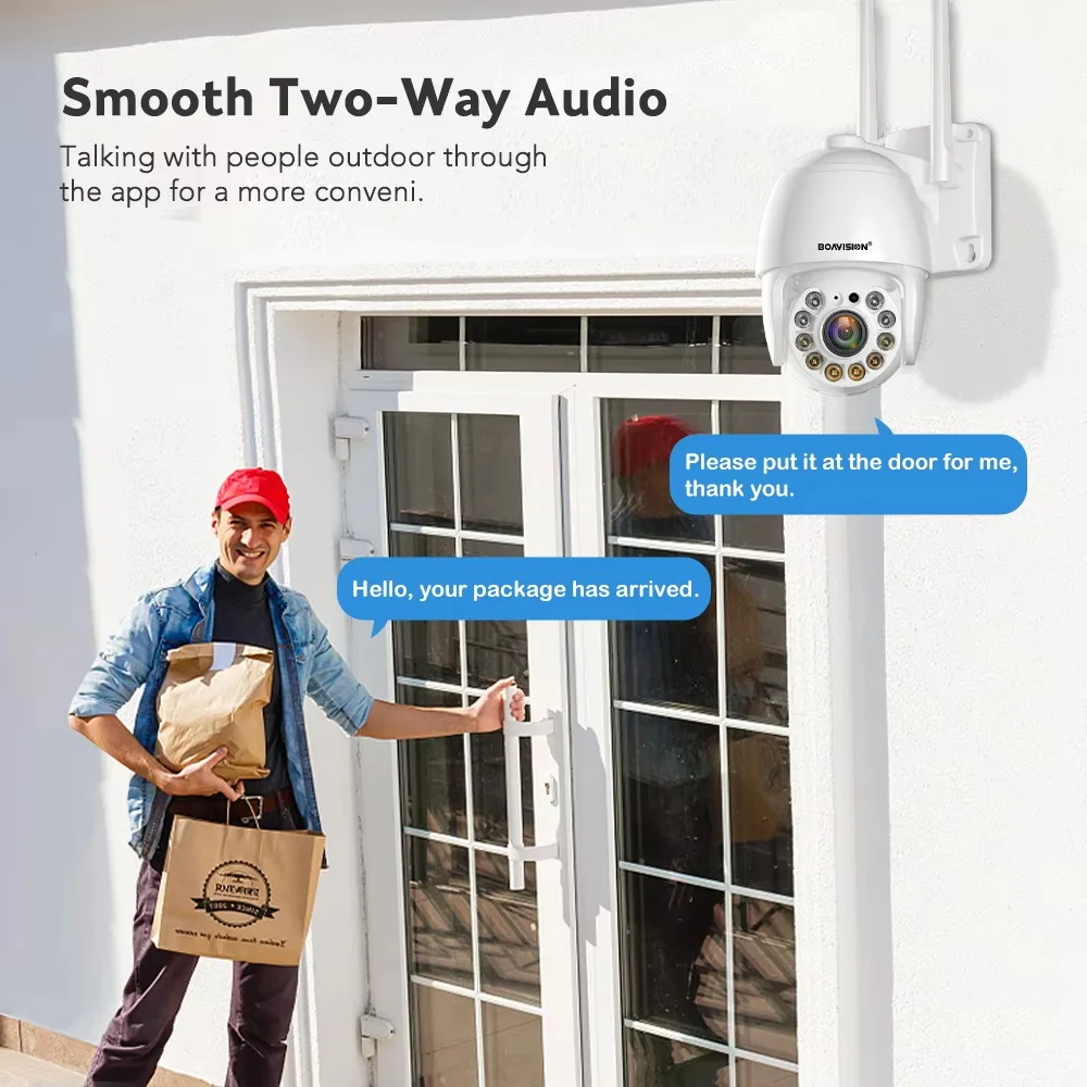 8MP 5MP 2MP PTZ Wifi Outdoor AI Human Detection Auto Tracking Color Night Vision Two Way Audio 4X Digital Zoom outdoor surveillance camera