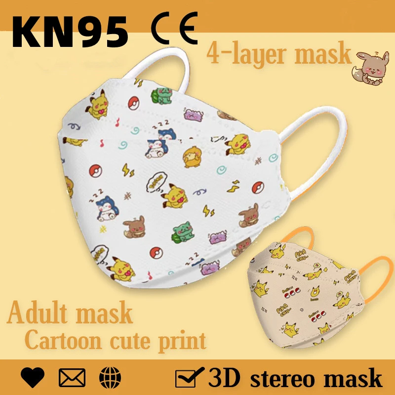 Anime Cartoon KN95 Face Masks Adult Kawaii Protective Anti dust with CE