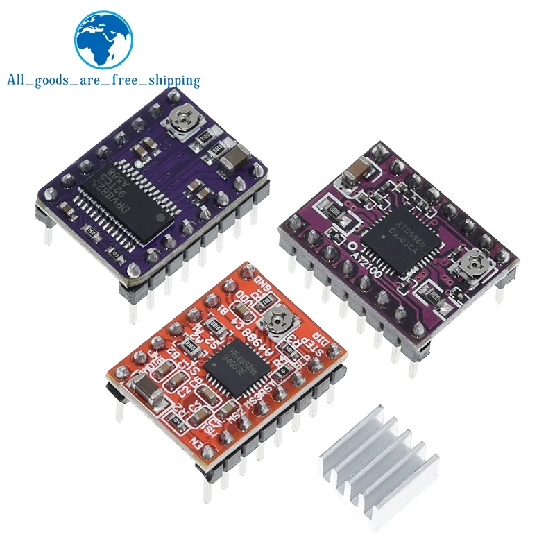 3D Printer Parts StepStick A4988 DRV8825 AT2100 Stepper Motor Driver Heat sink Carrier Reprap RAMPS 1.4 stepper motor driver