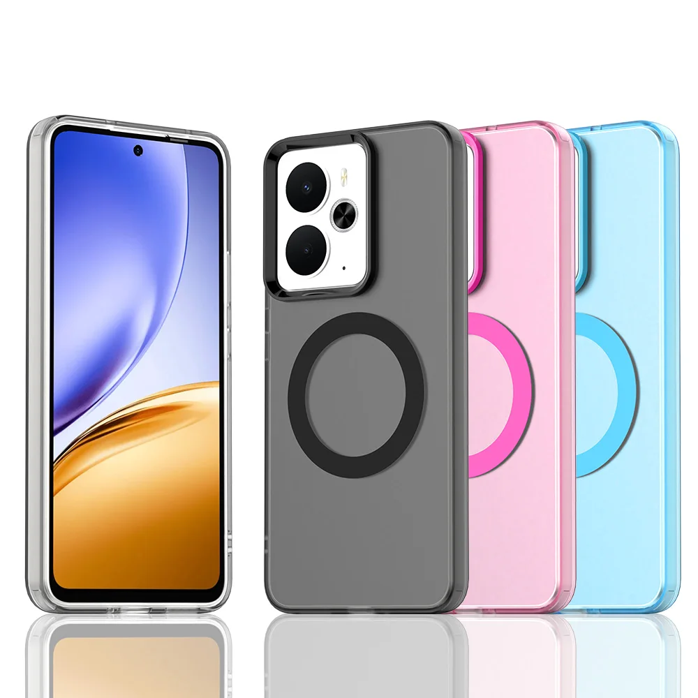 Magnetic Wireless Charging Case with Candy Colors and Transparent Back Shell