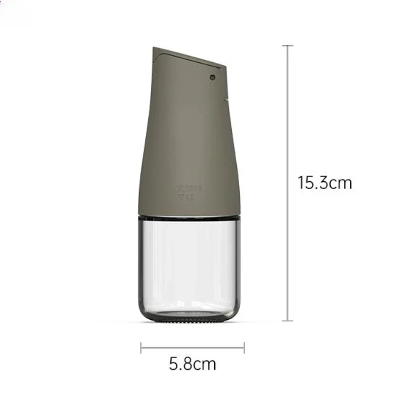   Zuutii Otomatik Yerçekimi Anahtarlı Kapaklı Yağ Spreyi Silikon Dökülmez Ağızlı Damlamasız Mutfak Cam Kavanoz Yağ Sprey Şişesi