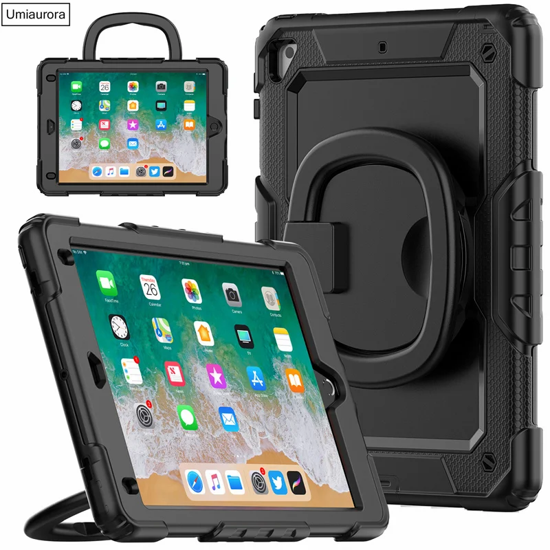 Heavy Duty Rugged Tablet Case with Handle and Stand - Shockproof Cover