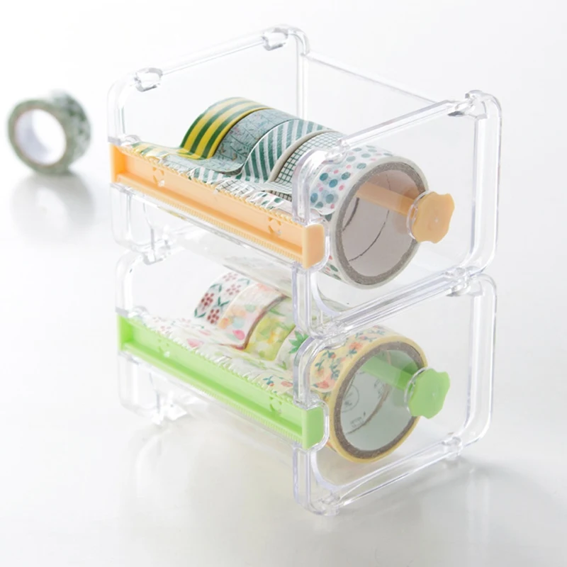 GUGCGV Stationery Masking Tape Cutter Tape Storage Organizer Cutter Office Tape Dispenser Office Supplies