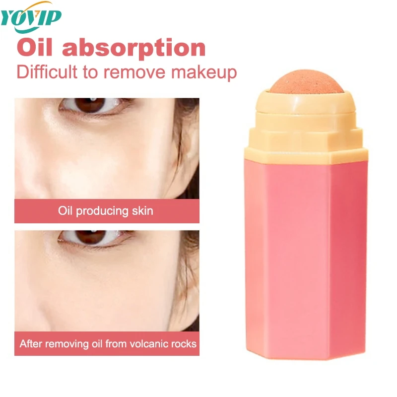 DoubleEndedFaceOilAbsorbingRollerBallSkinCareToolVolcanicStoneOilAbsorberFacial