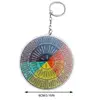 Emotion Wheel Chart Keychain Vintage Round Keychain Mood Wheel Keychain Bag Ornament Stress Management Friendship Remembrance 6