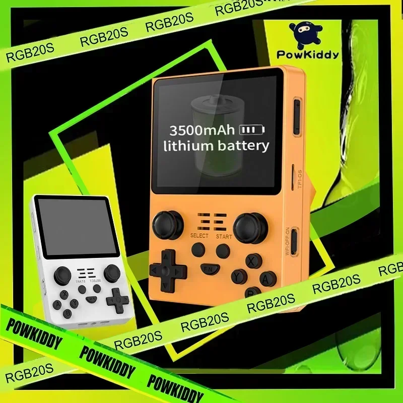 Powkiddy Rgb20S Videogioco Portatile Console Portatile Retrò Sistema Open Source Schermo Ips Da 3.5 Pollici 58000 Giochi Integrati Regalo Ps1